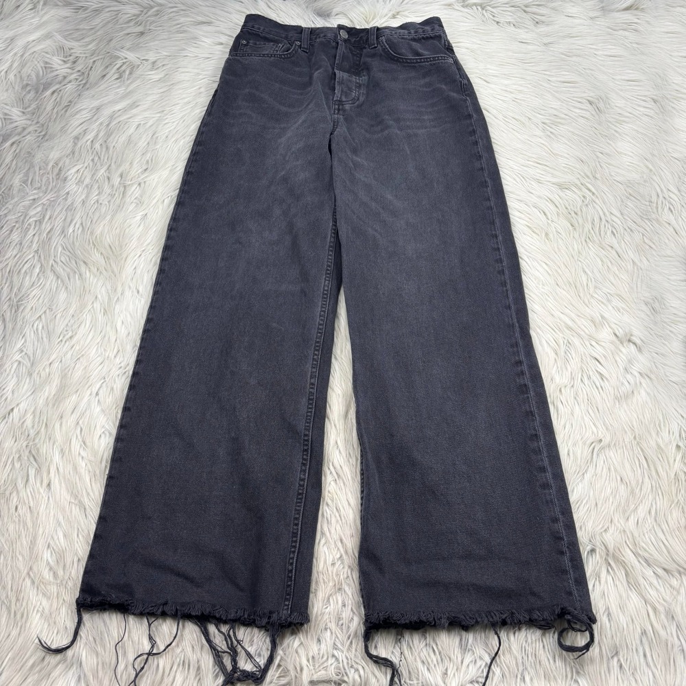 Boyish Women's 28 Charley Vintage Wide Leg Jeans Midnight Cowboy Black Wash